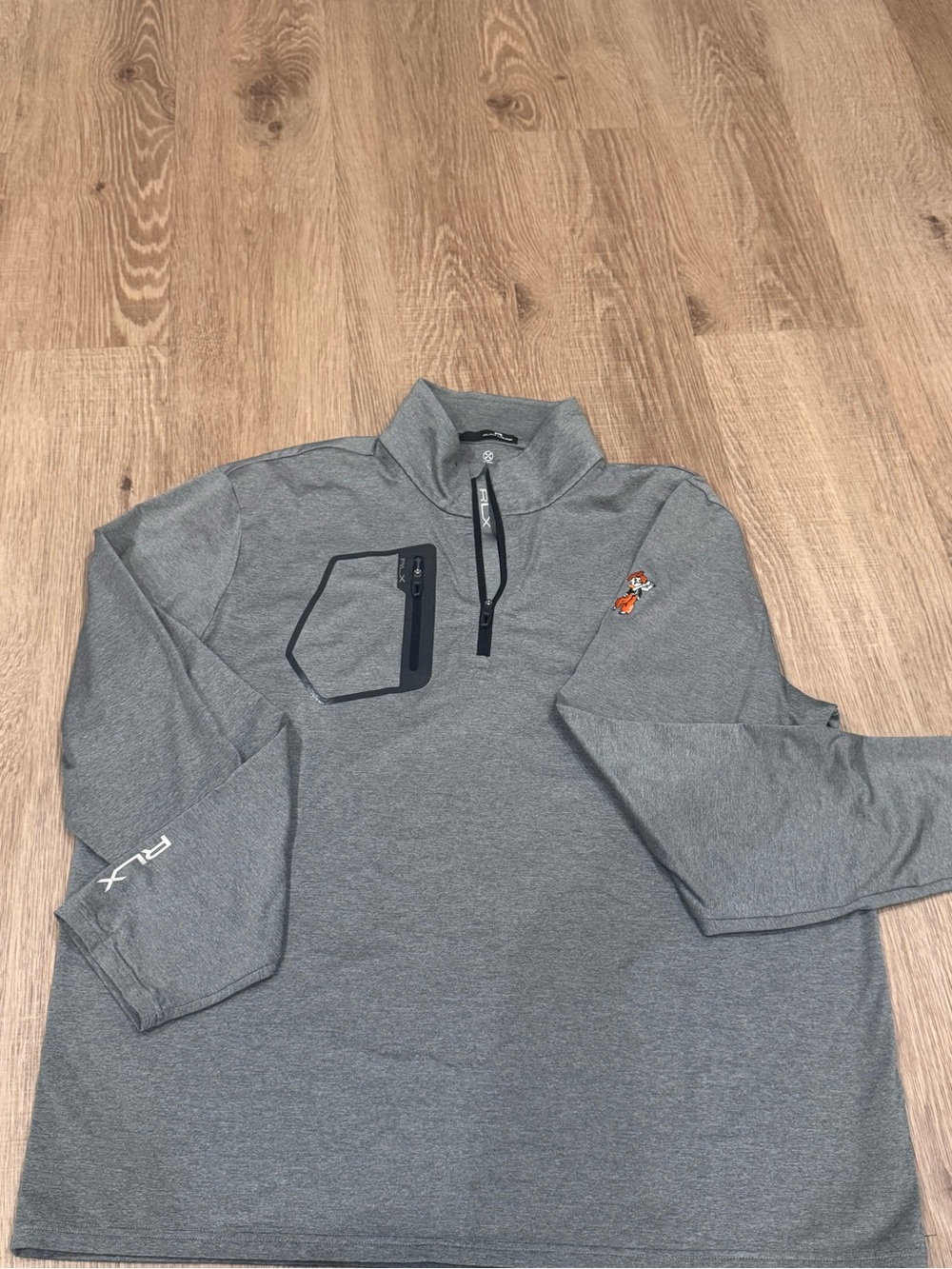Ralph Lauren RLX Oklahoma State OSU Pistol Pete Gray 1/4 Zip Pullover